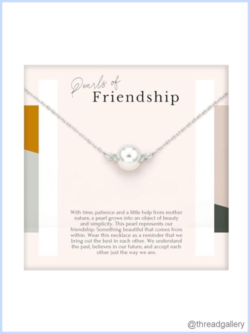 Freshwater Pearl Necklace Silver Plated Friendship Message Card Gift